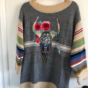 Free People Embroidered Sweater. Size small.